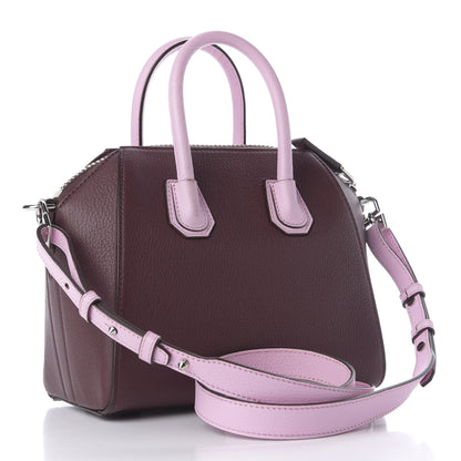 Givenchy Sugar Goatskin Mini Tri-Color Antigona Burgundy Pink White 2 of 10