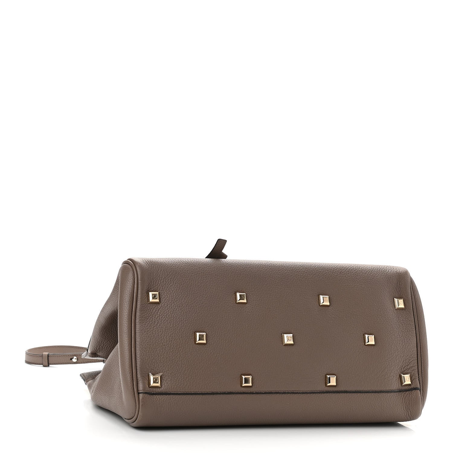 Salvatore Ferragamo Hammered Calfskin Medium Studio Bag Caraway Seed 4 of 10
