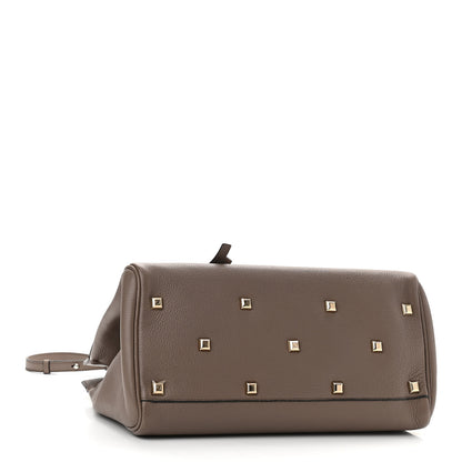 Salvatore Ferragamo Hammered Calfskin Medium Studio Bag Caraway Seed 4 of 10