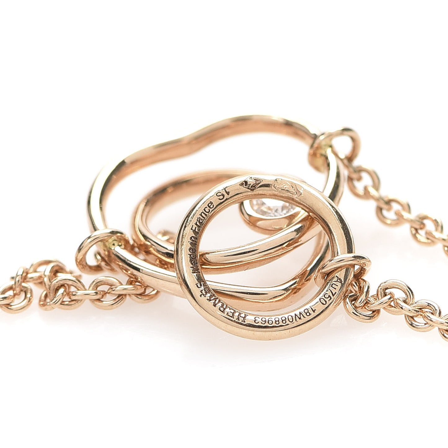18K Rose Gold Diamond TPM Vertige Coeur Bracelet ST