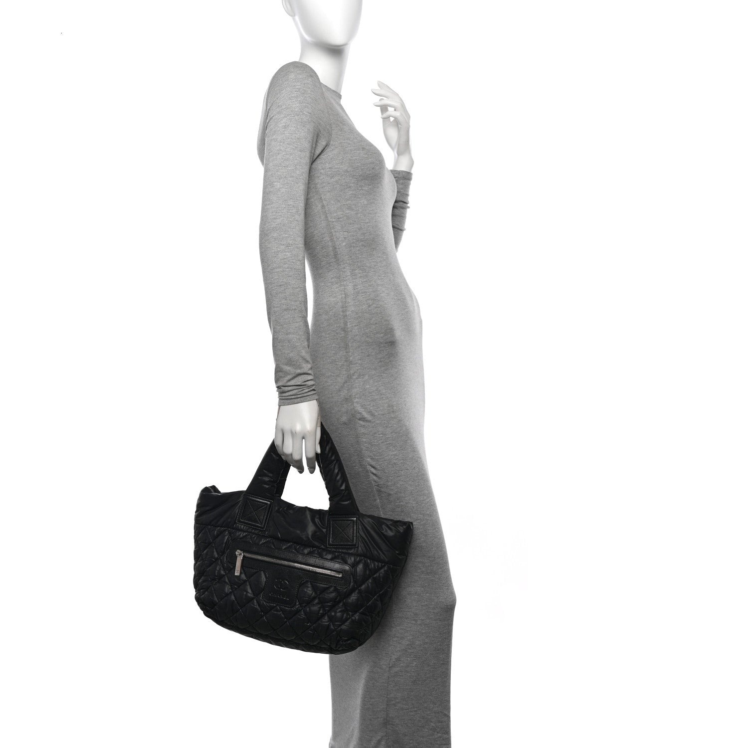 Chanel Nylon Quilted Small Coco Cocoon Tote Black 2 of 11