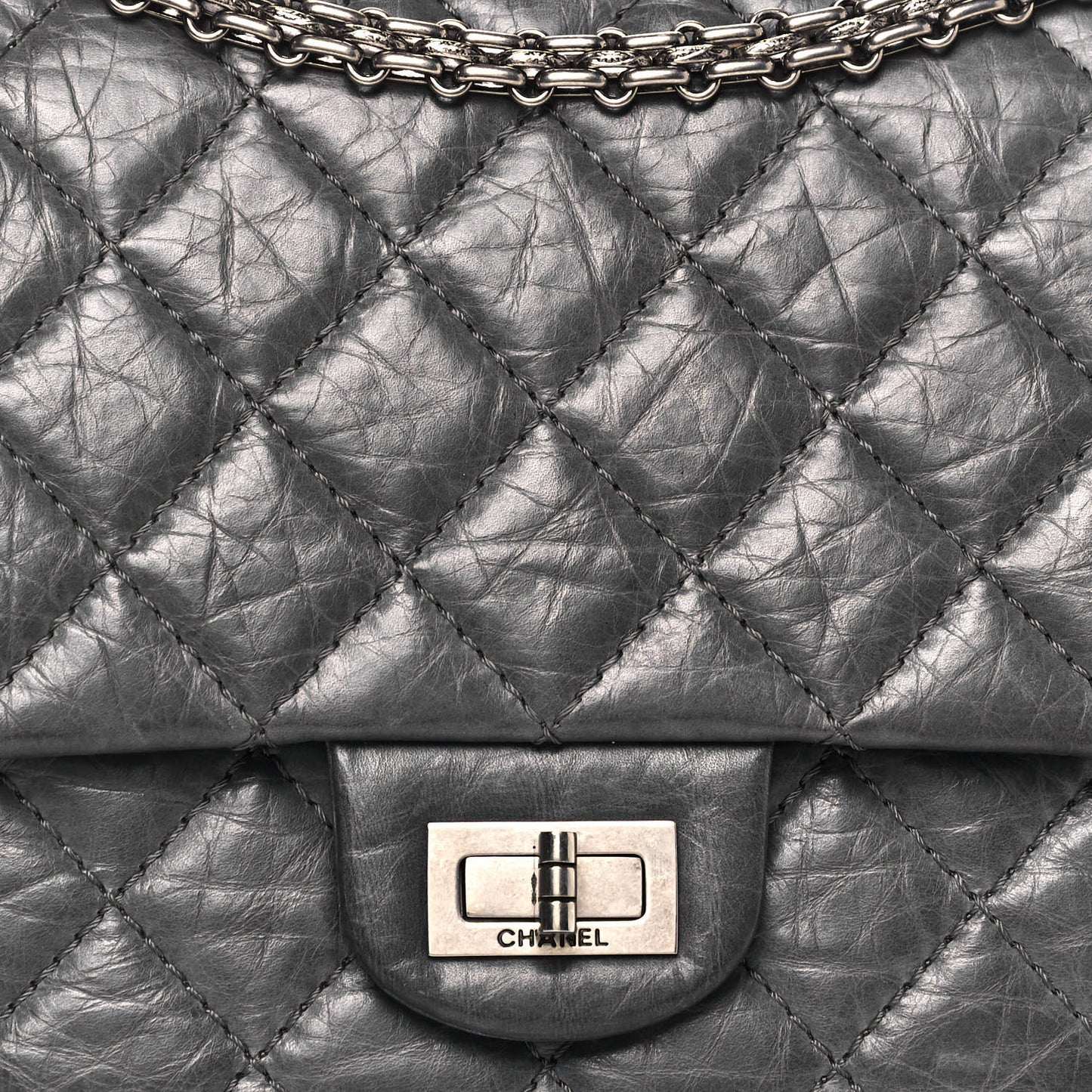 Aged Calfskin Quilted 50th Anniversary 2.55 Reissue Flap 226 Grey