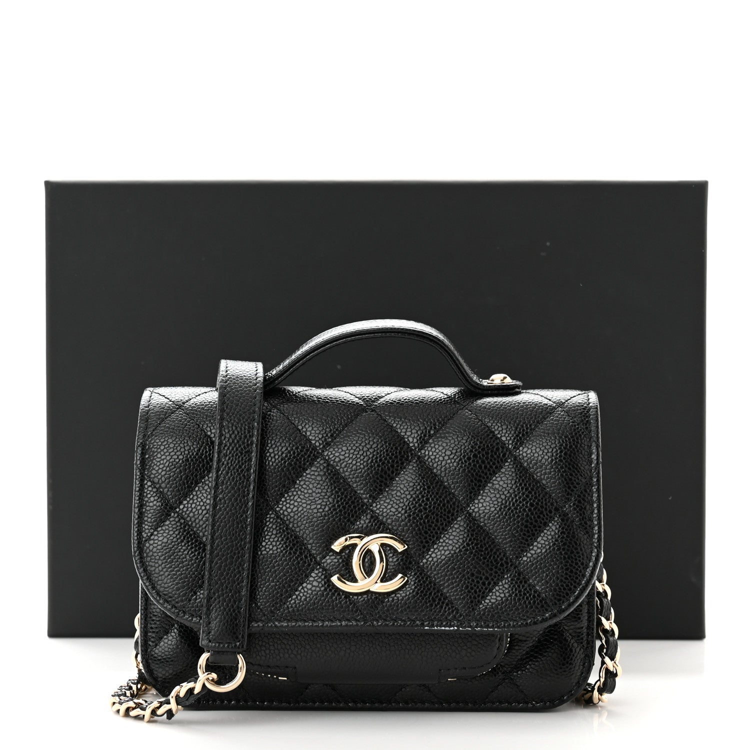 Chanel Caviar Quilted Business Affinity Clutch With Chain Black 12 of 12