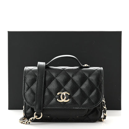 Chanel Caviar Quilted Business Affinity Clutch With Chain Black 12 of 12