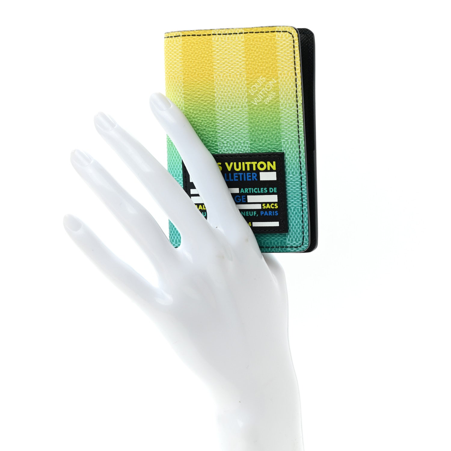Louis Vuitton Damier Stripes Pocket Organizer Gradient Green 2 of 7