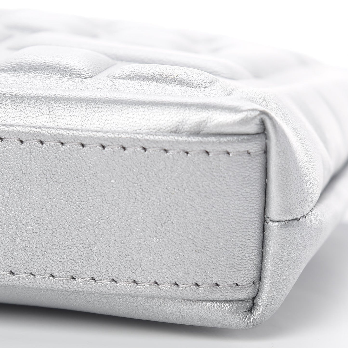 Metallic Calfskin Keyboard Pouch Silver