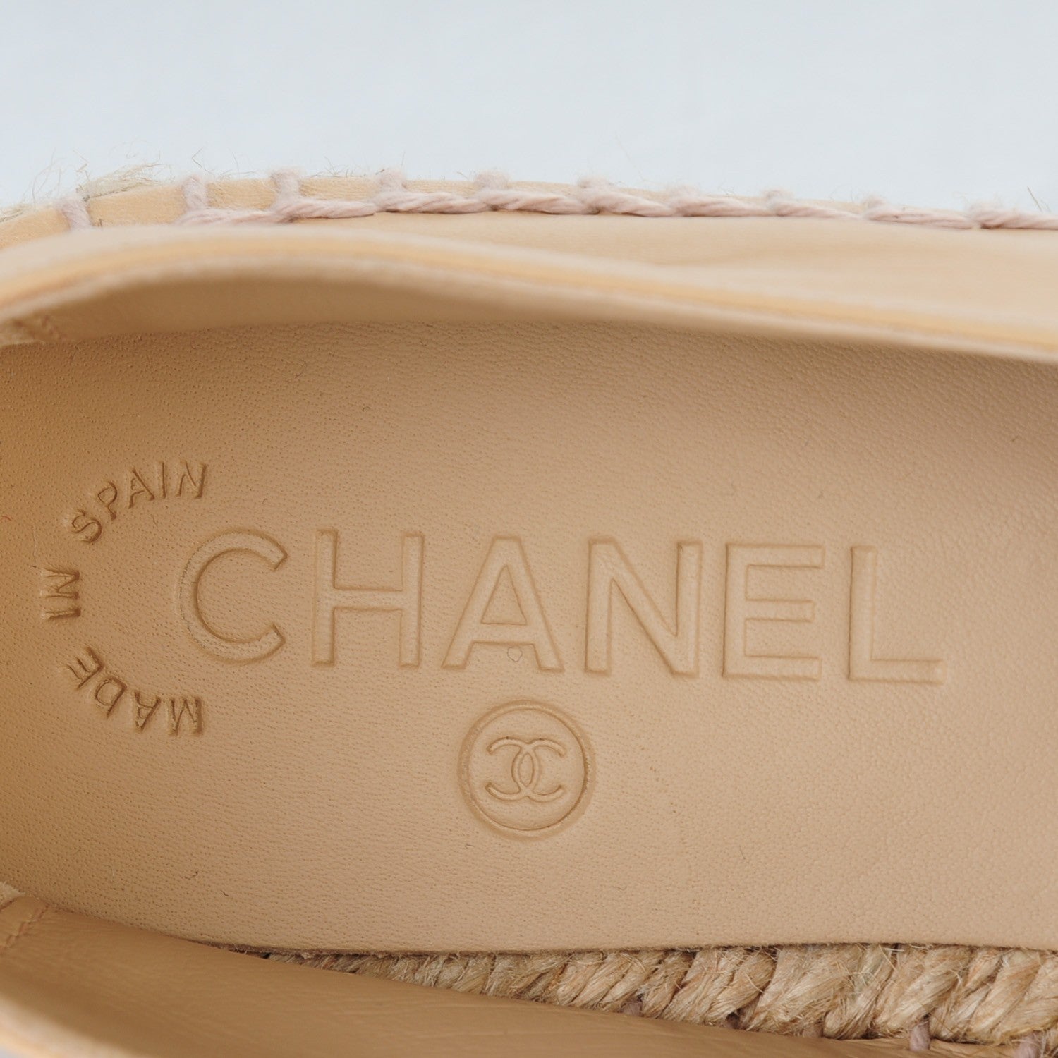 Chanel Lambskin CC Espadrilles 37 Beige Black 8 of 9
