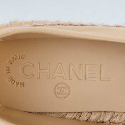 Chanel Lambskin CC Espadrilles 37 Beige Black 8 of 9