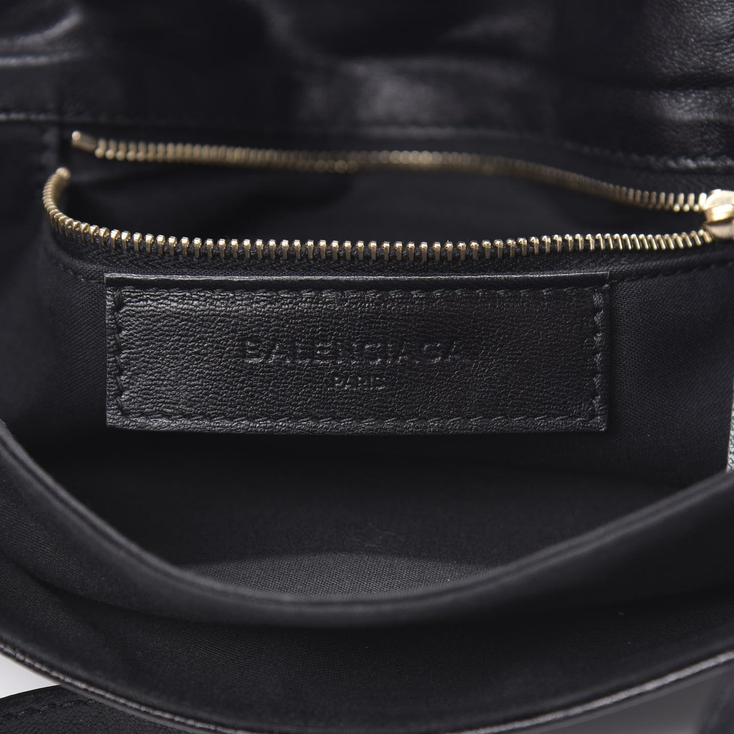 Chevre Gold Metallic Edge Hardware Envelope Clutch Black