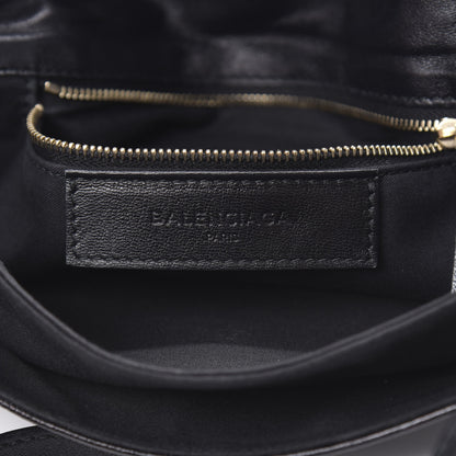 Balenciaga Chevre Gold Metallic Edge Hardware Envelope Clutch Black 6 of 10