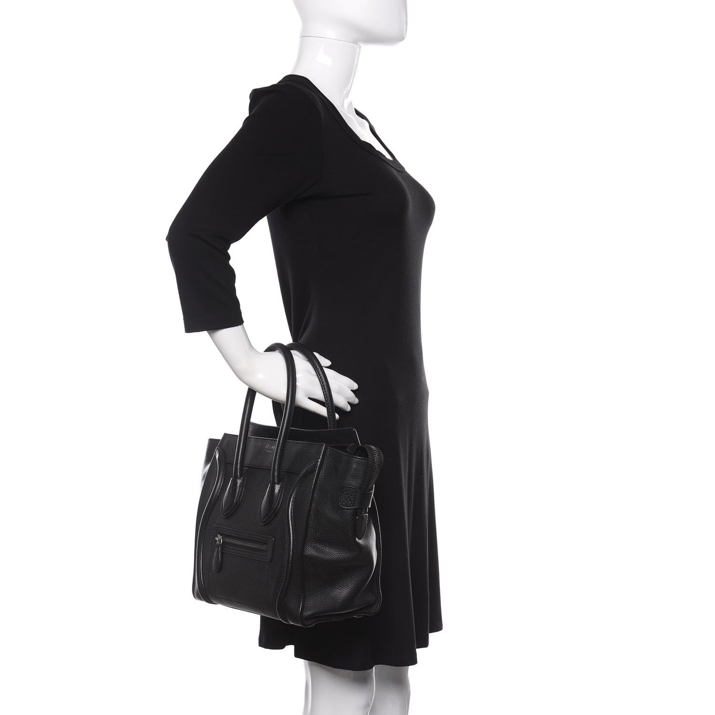 Drummed Calfskin Micro Luggage Black