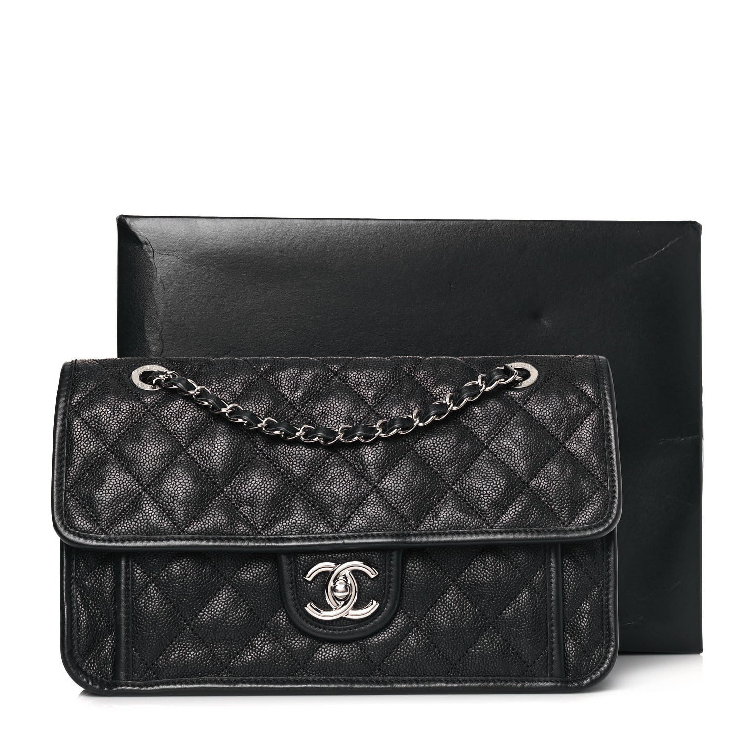 Chanel Caviar Quilted Medium French Riviera Flap Black 4 of 13