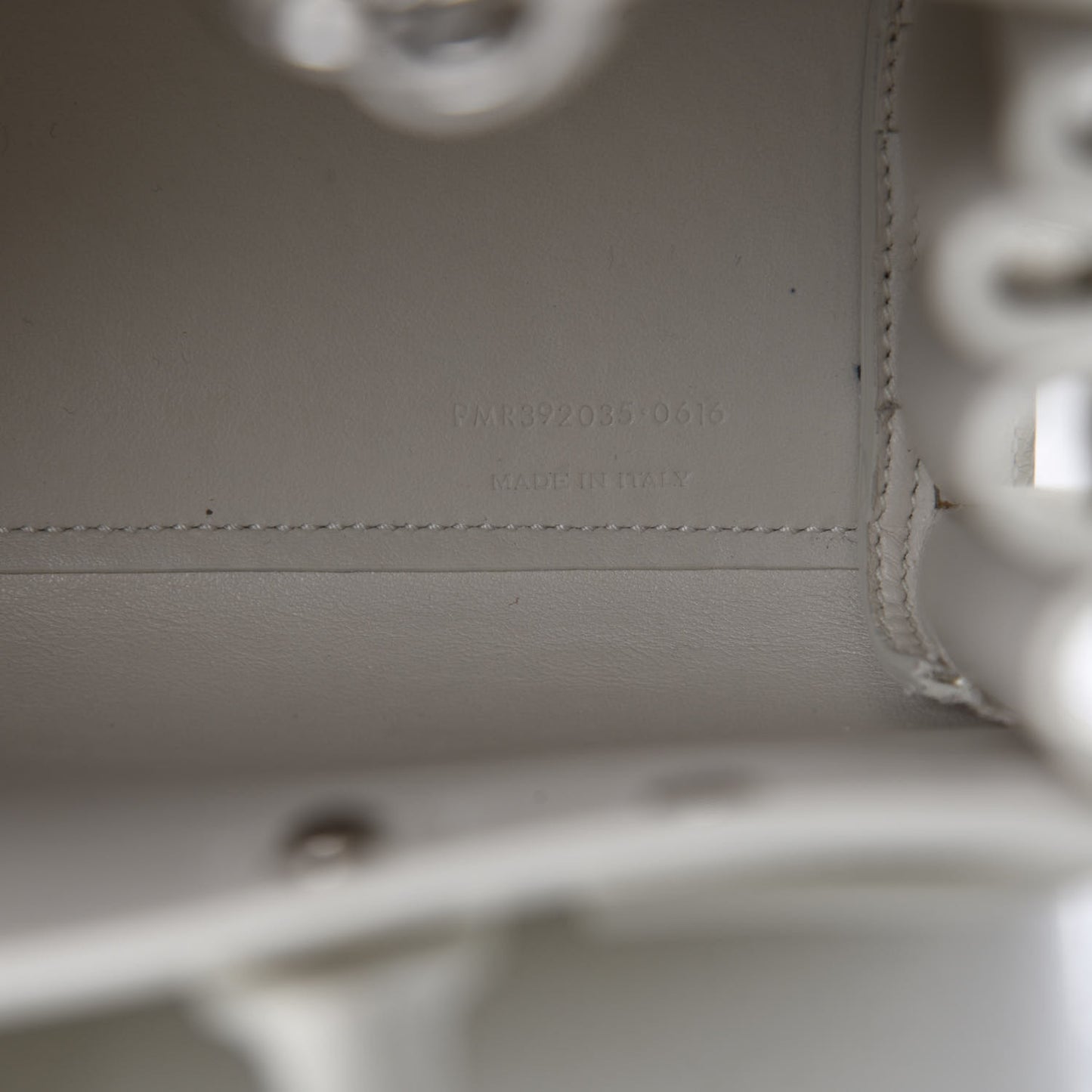 Grained Calfskin Nano Sac de Jour Dove White