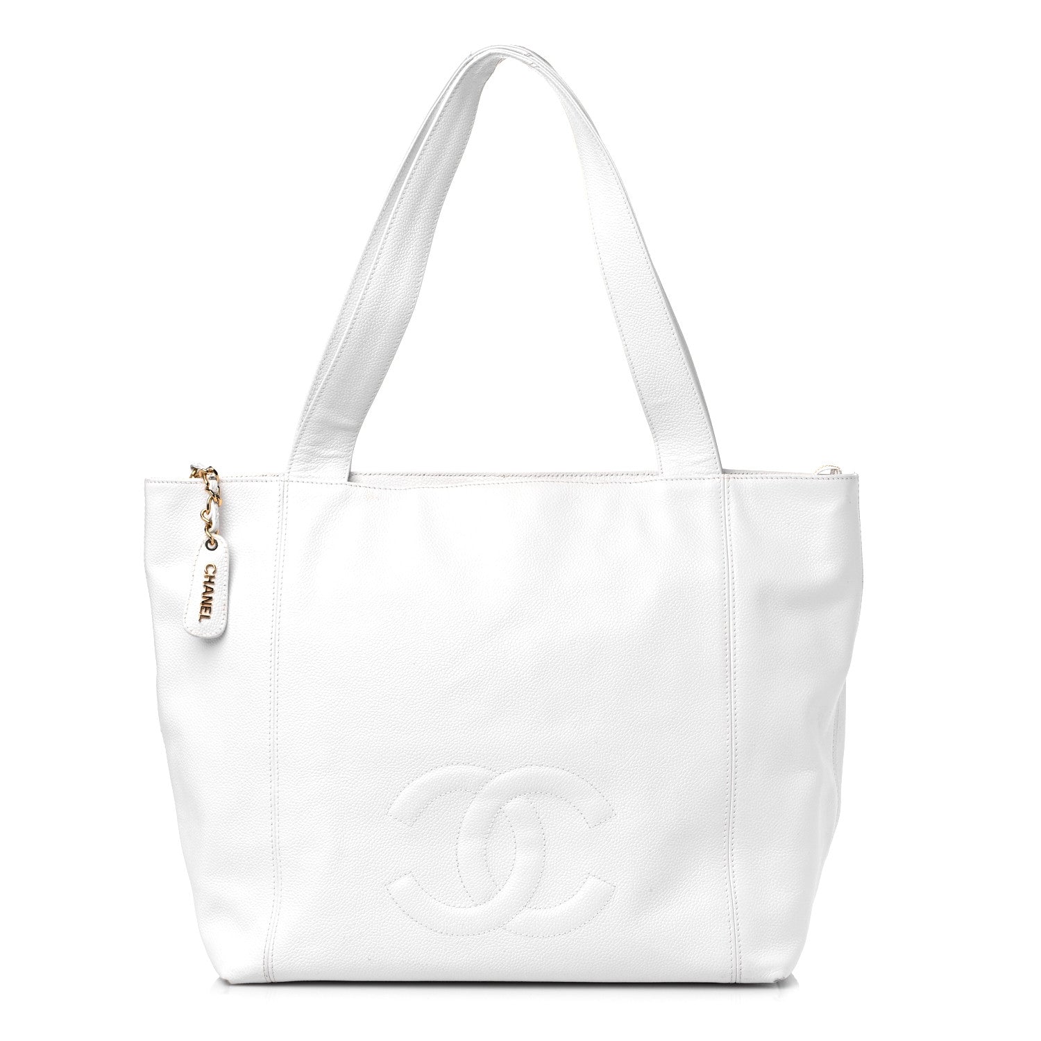 Chanel Caviar CC Tote White 1 of 14
