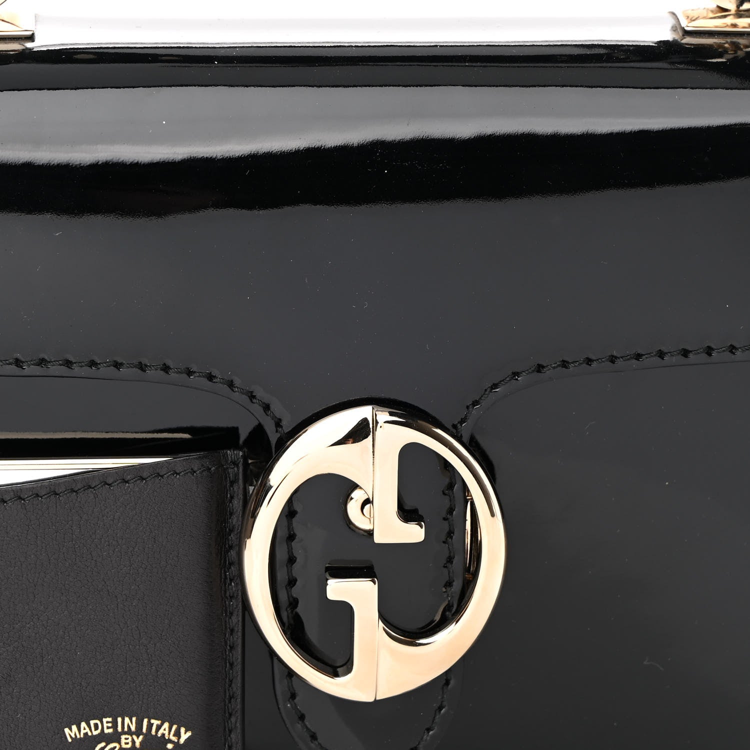 Gucci Patent 1973 Flap Bag Black 9 of 12