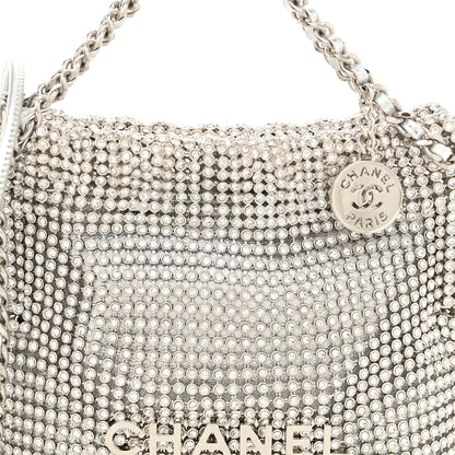 Chanel Crystal Embellished Metallic Lambskin Mini Chanel 22 Silver 8 of 10