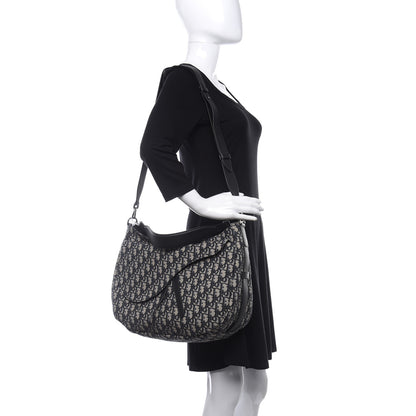 Christian Dior Oblique Mini Soft Saddle Bag Beige Black 2 of 8