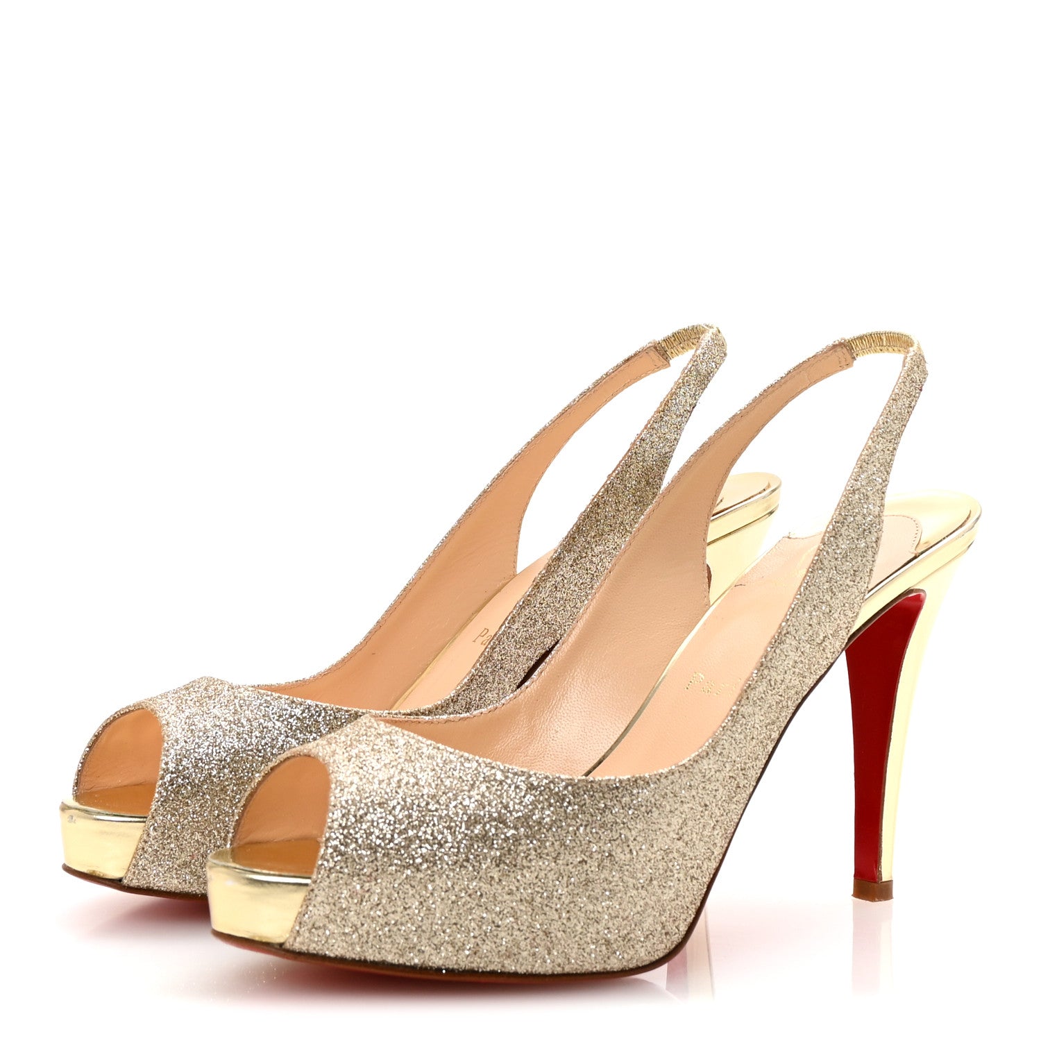 Christian Louboutin Glitter No Prive 100 Pumps 37.5 Platine 4 of 8