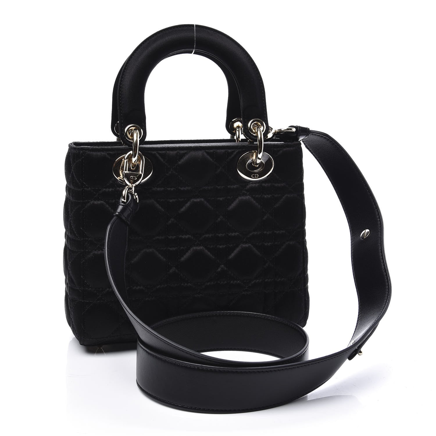 Christian Dior Satin Swarovski Crystal Cannage My ABC Lady Dior Black 2 of 10