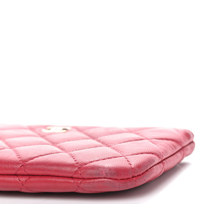 Chanel Lambskin Quilted Small Cosmetic Case Red 5 of 8