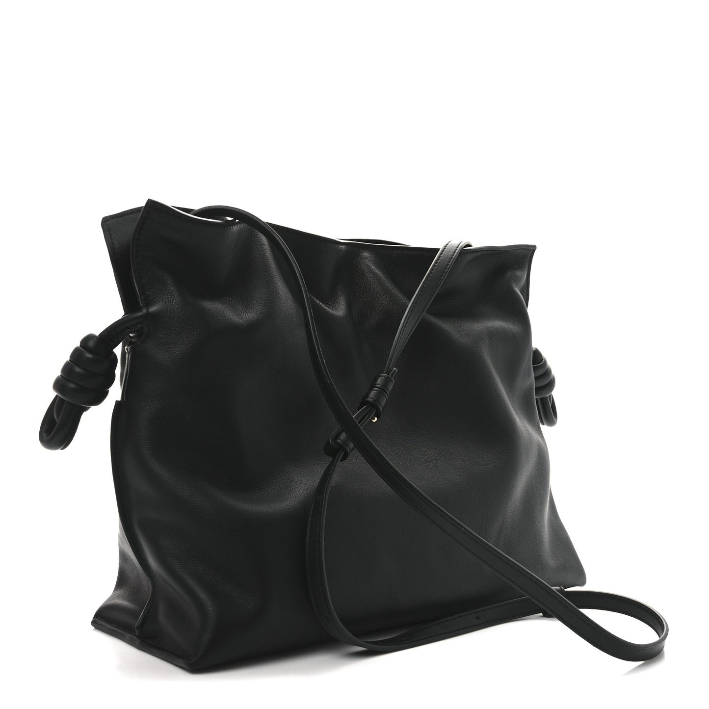 Nappa Medium Flamenco Knot Bag Black