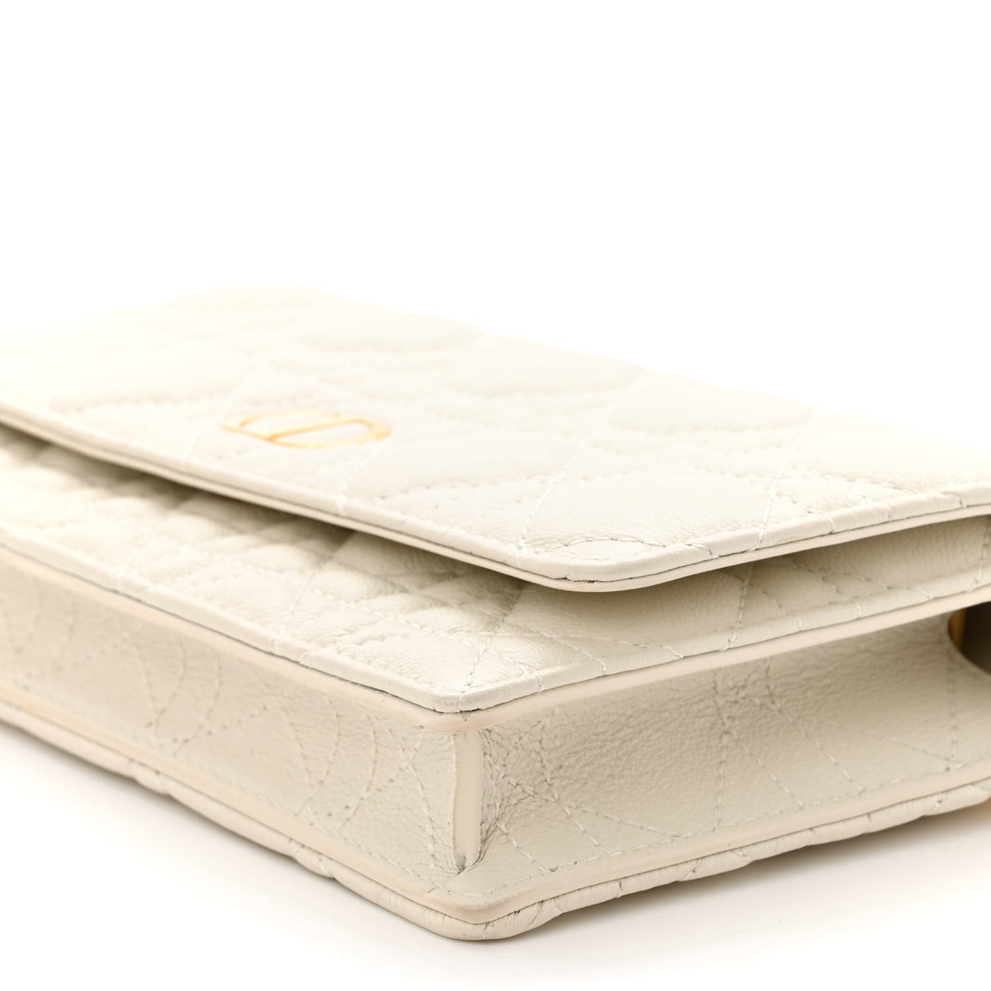 Supple Calfskin Caro Pouch with Chain Latte