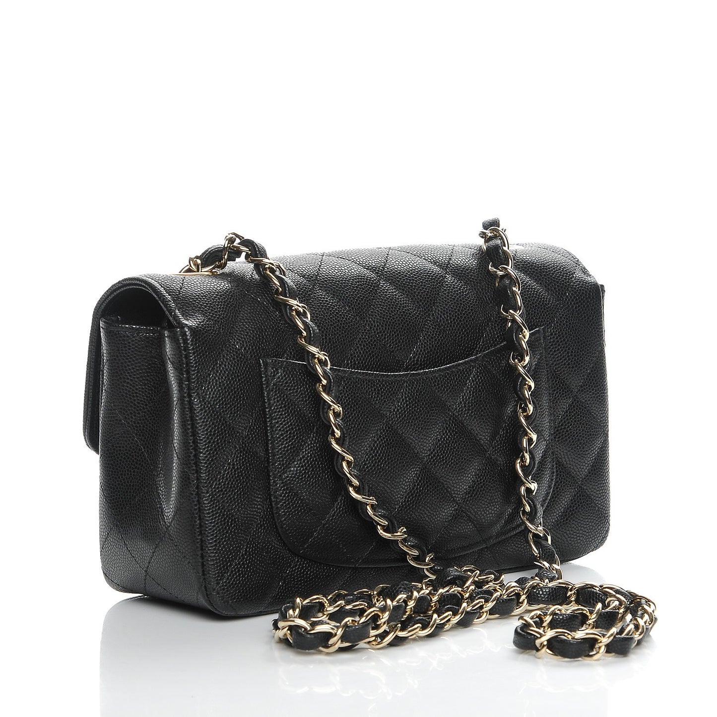 Caviar Quilted Mini Rectangular Flap Black