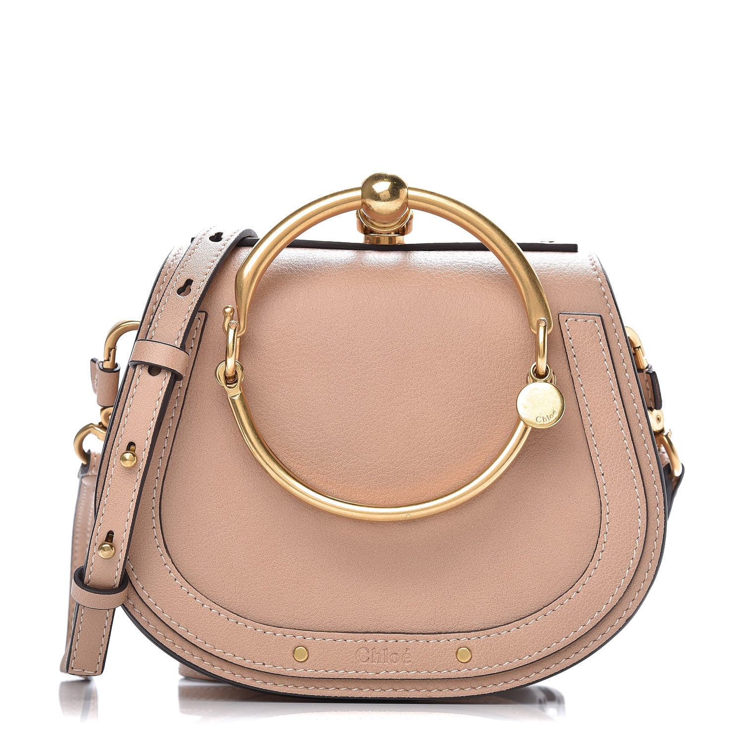 Chloe Calfskin Suede Small Nile Bracelet Bag Biscotti Beige 1 of 9