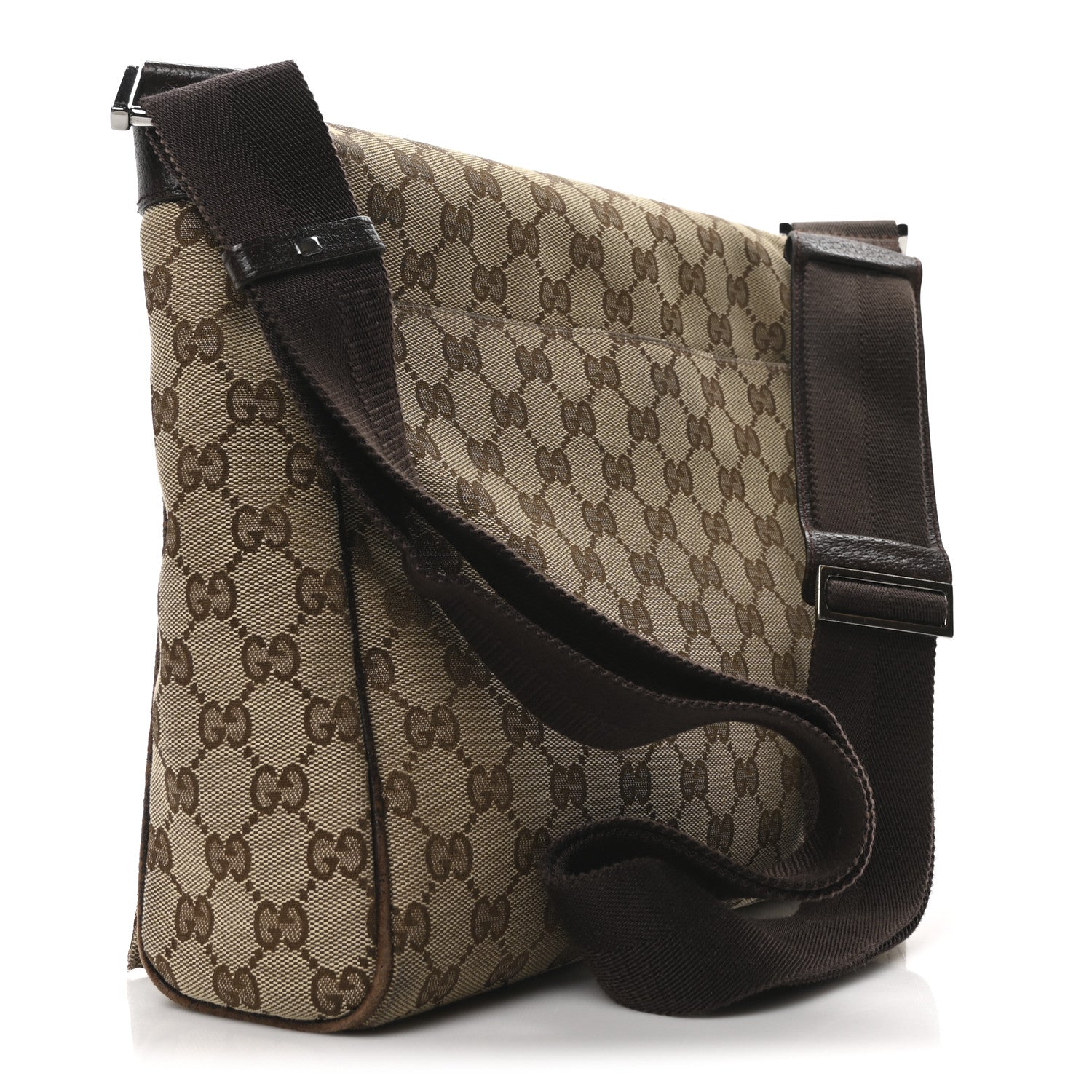 Gucci Monogram Small Flap Messenger Bag Beige Dark Brown 3 of 10