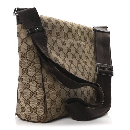 Gucci Monogram Small Flap Messenger Bag Beige Dark Brown 3 of 10