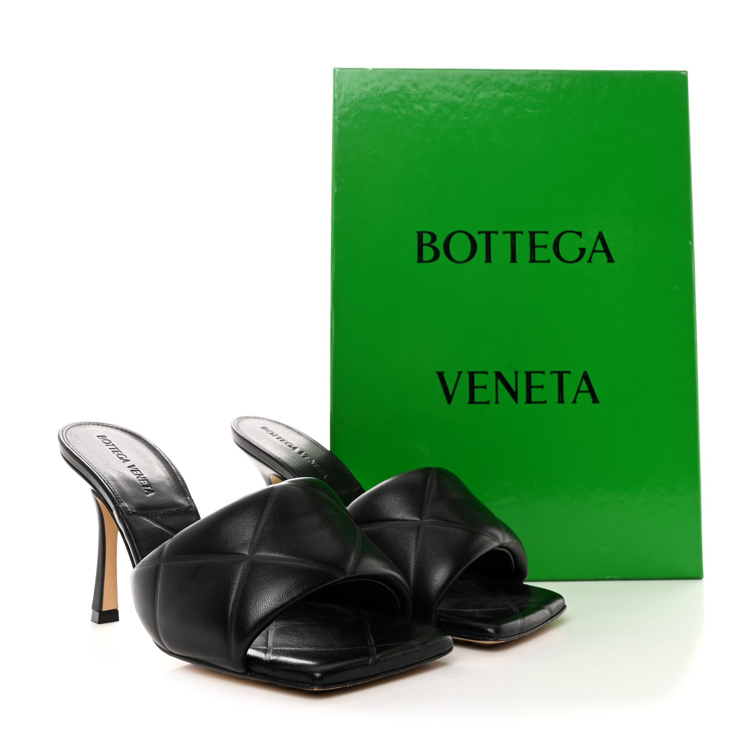 Bottega Veneta Nappa Quilted Rubber Lido Mule Sandals 37 Black 9 of 9