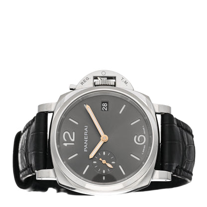 Panerai Stainless Steel Alligator 38mm Luminor Automatic Watch Grey PAM01247 2 of 4