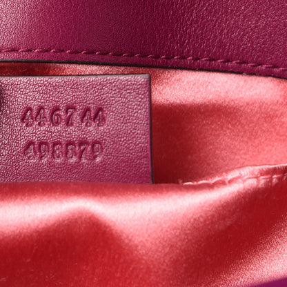 Gucci Velvet Matelasse Embroidered Mini GG Marmont Shoulder Bag Bordeaux 7 of 9
