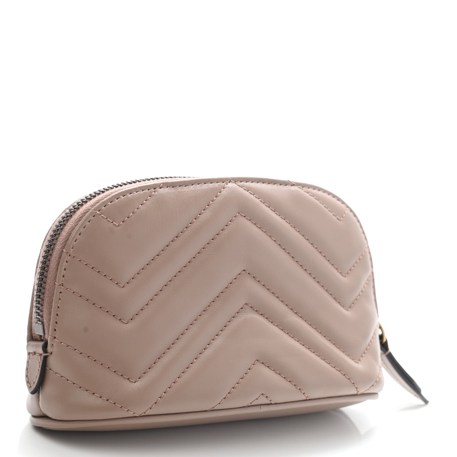 Gucci Calfskin Matelasse GG Marmont Pouch Cosmetic Case Porcelain Rose 3 of 8