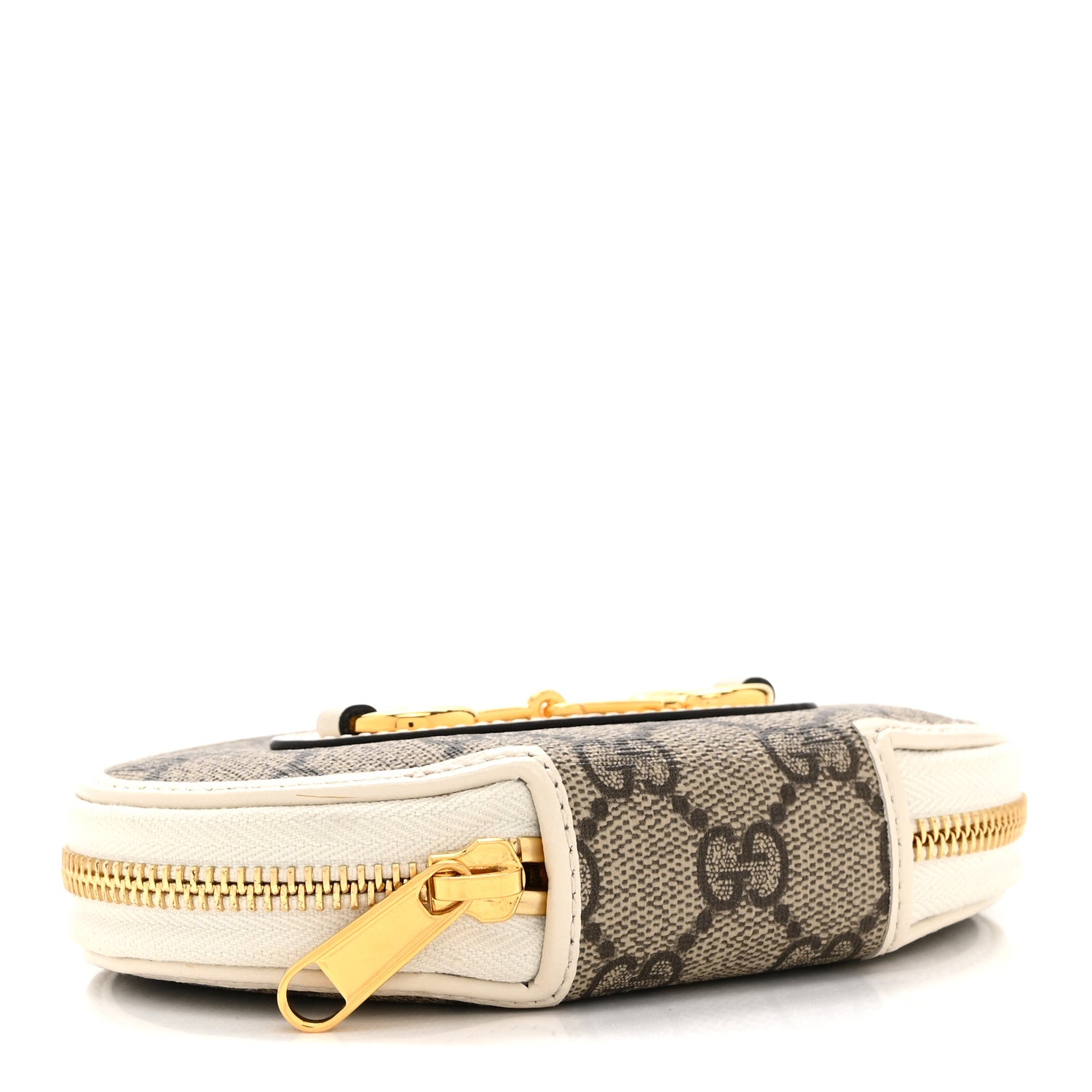 Gucci GG Supreme Monogram Azalea Calfskin Horsebit 1955 Coin Case Beige Mystic White 4 of 10
