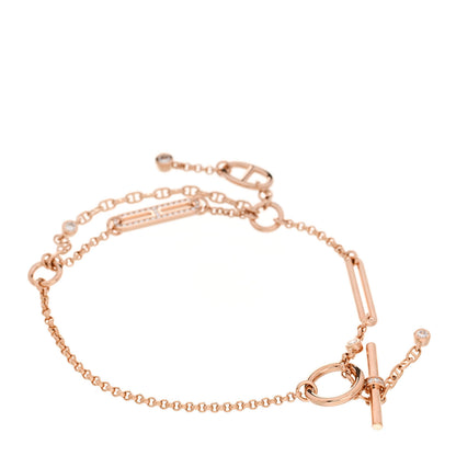 Hermes 18K Rose Gold Diamond Chaos Bracelet LG 2 of 4
