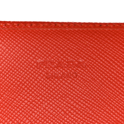 Prada Saffiano Triangle Continental Flap Wallet Peonia 6 of 11