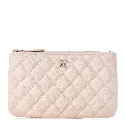 Chanel Caviar Quilted Medium Cosmetic Case Light Beige 1 of 8