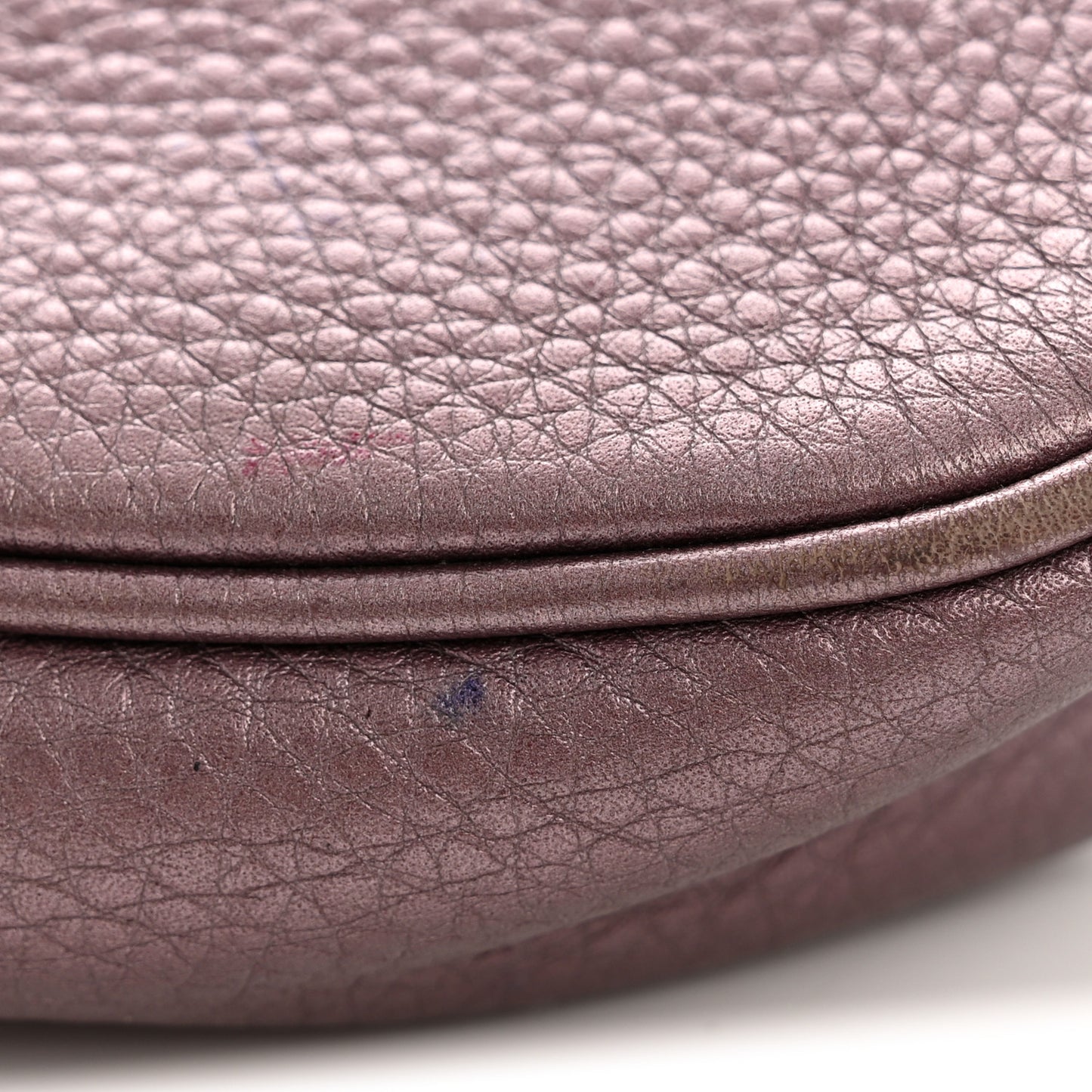 Metallic Pebbled Calfskin Small Soho Flap Crossbody Purple