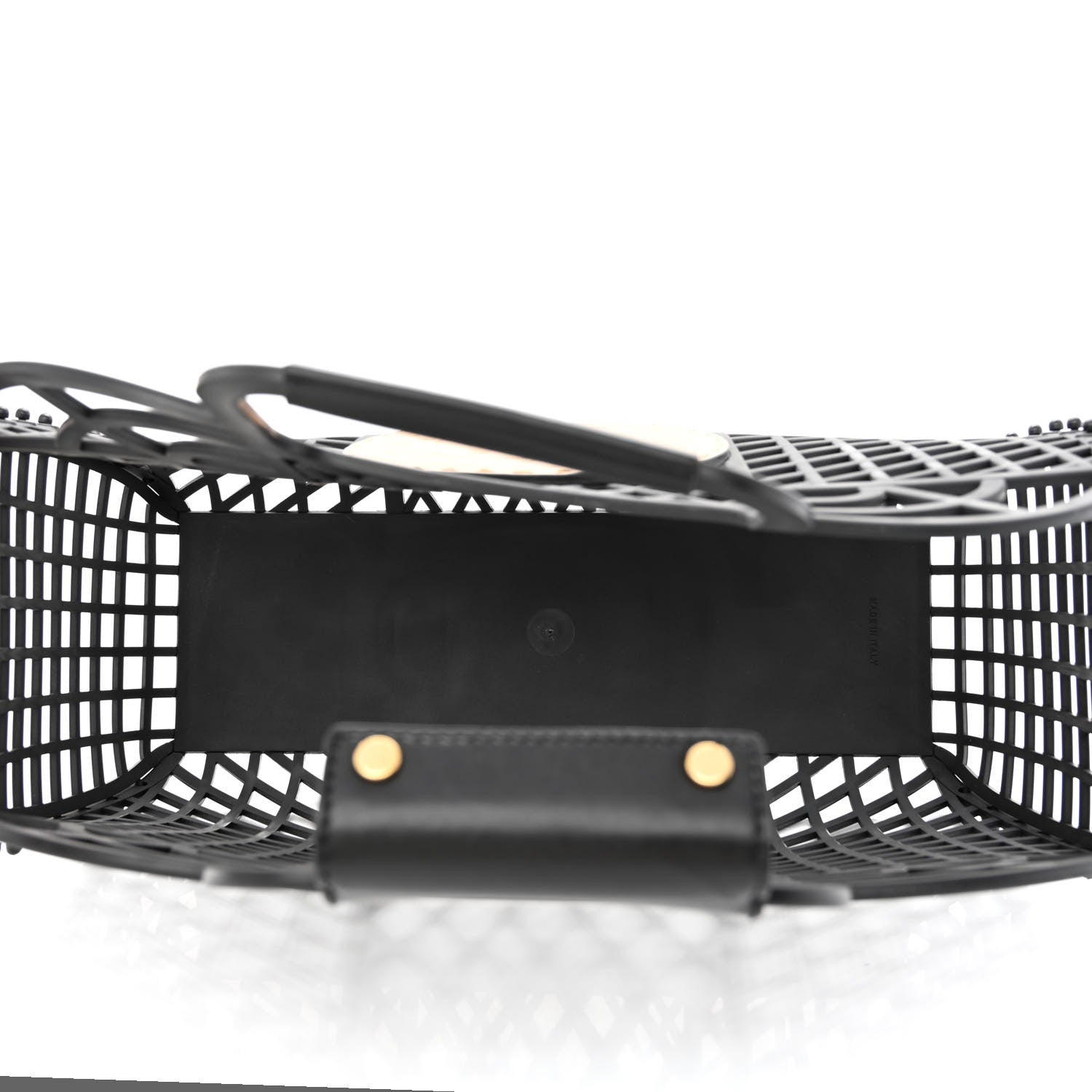 Fendi Recycled Plastic Vitello Liberty Matte Medium Fendi Basket Black Miele Scuro 5 of 11