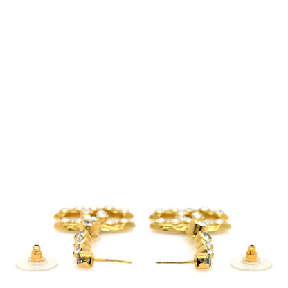 Chanel CC Crystal Drop Earrings Gold 3 of 4