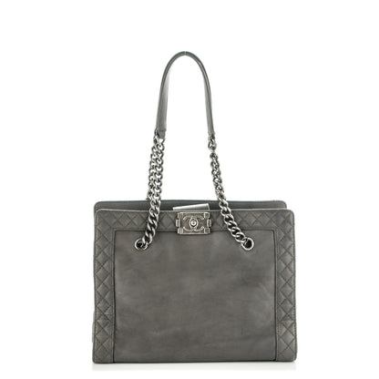 Chanel Calfskin Boy Reverso Shopping Tote Grey 1 of 7