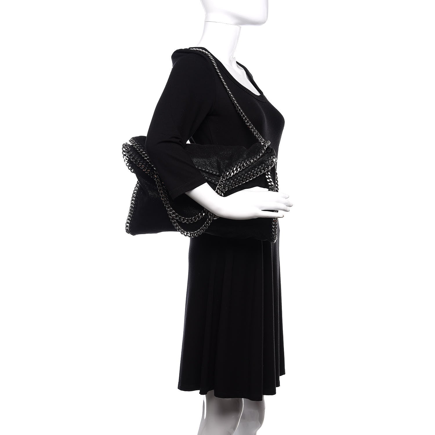 Stella McCartney Shaggy Deer Falabella Fold Over Tote Black 2 of 9