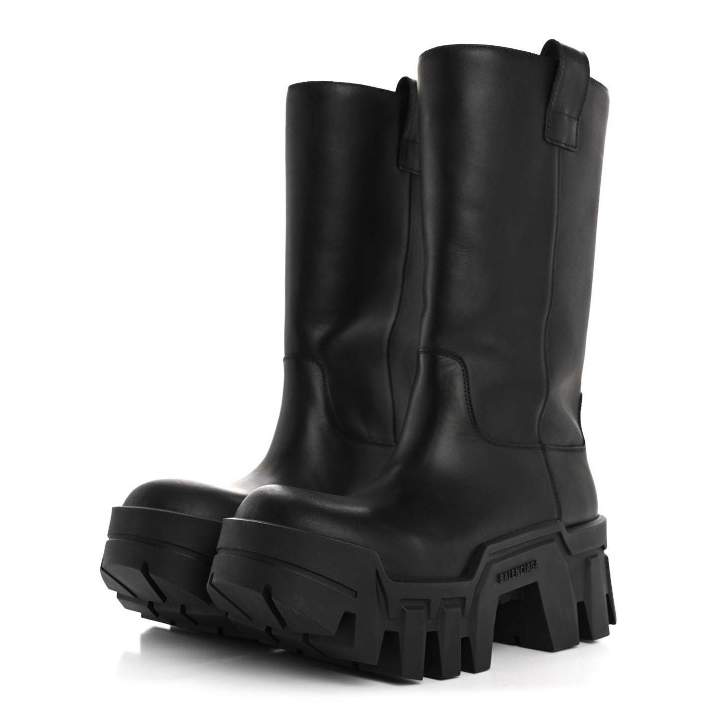 Vegetal Calfskin Bulldozer Boots 40 Black