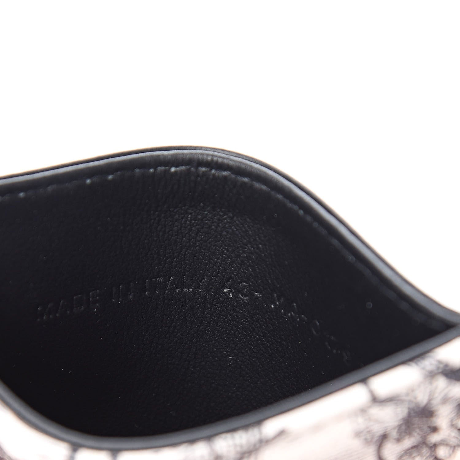 Christian Dior Calfskin Toile de Jouy Carnivora Card Holder Black White 7 of 8