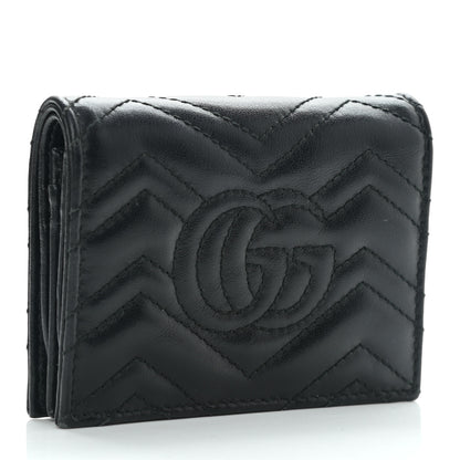 Gucci Calfskin Matelasse GG Marmont Card Case Wallet Black 2 of 9