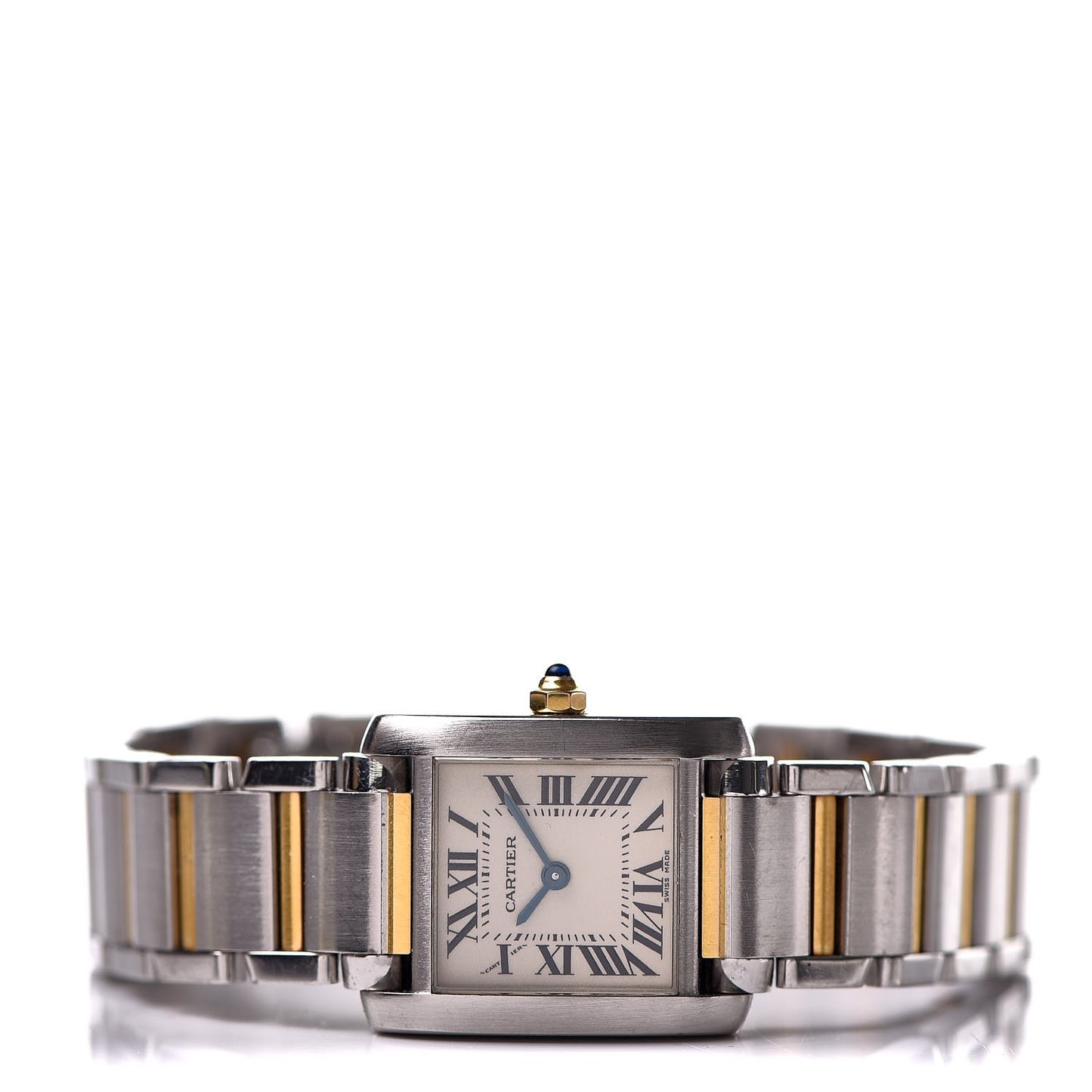 Stainless Steel 18K Yellow Gold 20mm Tank Francaise Quartz Watch