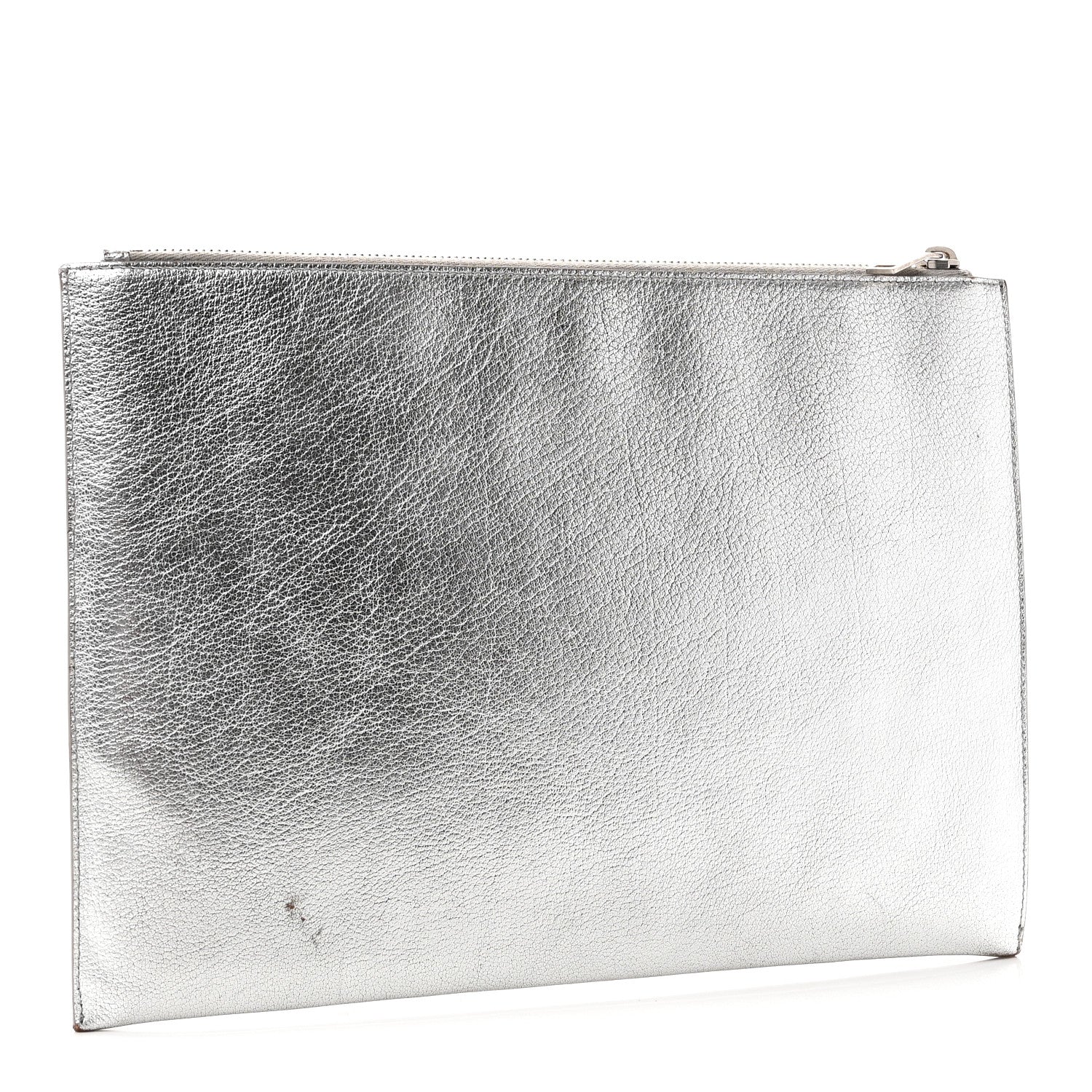 Saint Laurent Calfskin Star Rider iPad Pouch Argento 3 of 9
