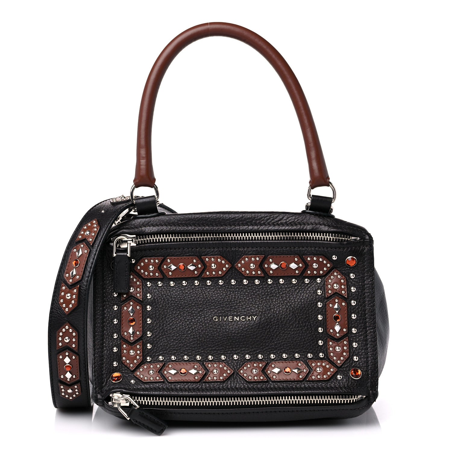 Givenchy Calfskin Small Studded Pandora Black Brown 1 of 14