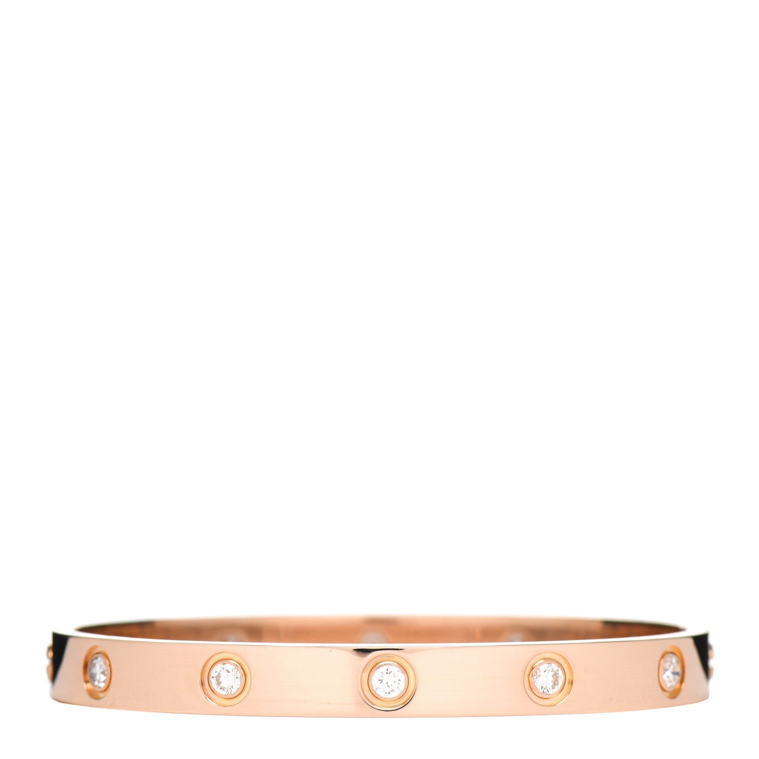 Cartier 18K Pink Gold 10 Diamond LOVE Bracelet 16 1 of 4